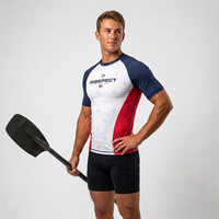 Rashguard pour homme UPF50+ à manches courtes, protection solaire, extensible dans 4 directions, durable pour le paddle et le dragon boat