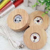 Lampe LED moderne en bois avec abat-jour, interrupteur, alimentation par piles, veilleuse résidentielle pour chambre à coucher, support de logo DIY