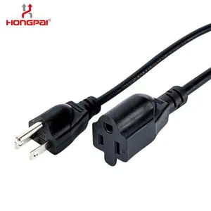 Cable de extensión de CA, 10A, 13A, 125V, 3 pines, estándar americano