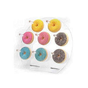 Présentoir rond transparent en acrylique à 8 chevilles pour beignets, présentoir mural pour <span class=keywords><strong>table</strong></span> à dessert, <span class=keywords><strong>support</strong></span> mural réutilisable pour beignets - Product Image 4