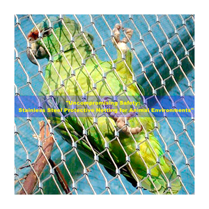 栏杆动物屏障家禽保护围栏用柔性平纹不锈钢钢丝绳网安全网 - Product Image 3