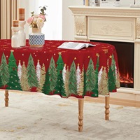 Housse de table rectangulaire de Noël 60x84 pouces, verte, lavable, pour fêtes, pique-niques, dîners, décoration de Noël