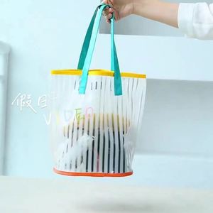 2025 Summer Sea Colorful <b>Letter</b> Printing Clear Pvc <b>Plastic</b> Tote Shoulder Bag Jelly Travel Shoulder Beach Bags - Product Image 3