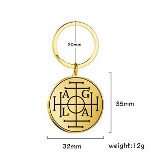 Myshape - Sello de Protección AGLA, Amuleto de la Kabbalah de Salomón, Colgante, Llavero, Rueda de la Fortuna, Talismán, Llavero de Acero Inoxidable - Product Image 4