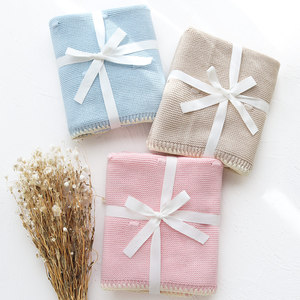 Trẻ sơ sinh bán buôn rắn 100% hữu cơ bông Crochet Ruffle dệt kim chăn bé đan bộ đồ giường bọc trẻ con bằng tả Chăn với Ruffle - Product Image 5