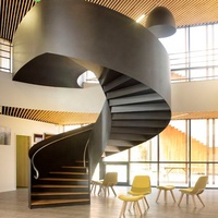 Escalier en colimaçon Tanlong, design moderne en fer forgé pour intérieur, escalier courbé en acier de designer
