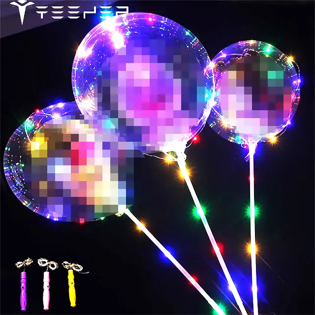 Nuovo popolare natale Halloween Party Decoration Bobo Ball LED Ballon Light 18 pollici LED lampeggiante Bobo Balloon con forma a cuore