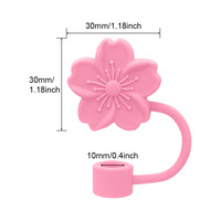 Capuchon de couverture de paille en silicone fleur de Offre Spéciale pour tasse Stanley, couvercles de pointes de paille réutilisables de 10mm/0,4 pouces, décor de fête cadeau mignon