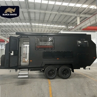Remolque de caravana familiar todoterreno con extensión deslizante, remolque de camping de gran formato