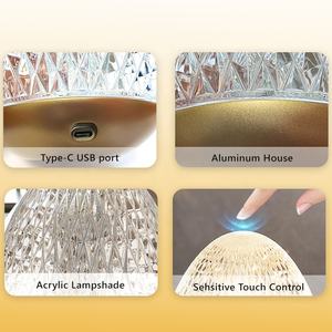 Hld Restaurant Tafellampen Oplaadbare 3 Level Dimbare <span class=keywords><strong>Touch</strong></span> Schakelaar Tafellamp Voor Hotel Restaurant - Product Image 3