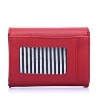 #2068 kulit Microfiber merah dompet wanita bermerek grosir dompet Billetera anak perempuan dompet cantik dompet tangan untuk wanita