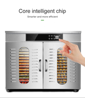 Topverkochte commerciële fruitdroger met 32 trays, 304 roestvrij staal, regelbare temperatuur 30-90°C, hoge capaciteit voor fruit