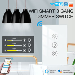 LangYeao US ZigBee Tuya Smart Wall Touch Light Dimmer Switch 1/2/3 Gang Smart Life Bekerja dengan Alexa dan Google Home - Product Image 2