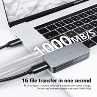 M.2 2230 2242 Boîtier de disque dur mobile à semi-conducteurs Protocole NVME Extension universelle 10Gbps pour ordinateurs téléphones Boîtier SSD