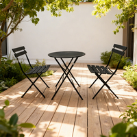 Ensemble bistrot moderne en acier avec chaise et table pour usage extérieur en cour