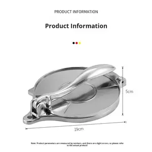 Prensa para pasteles mexicana de aleación de aluminio, herramienta divina para personas que buscan comodidad, molde circular artesanal para masa de dumplings y fideos - Product Image 2