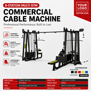 Gimnasio Multifuncional Profesional de 8 Estaciones con Cable Recubierto de Goma de 6 mm - Estación de Fuerza de Acero Reforzado de 100x50 mm <span class=keywords><strong>para</strong></span> Uso Comercial - Product Image 6