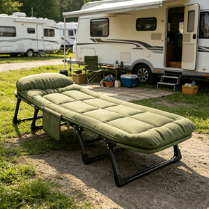 Lit pliant en tissu Oxford respirant de qualité supérieure avec poche latérale pour les aventures en plein air, la <span class=keywords><strong>randonnée</strong></span>, le camping, les couchettes pour dormir - Product Image 5