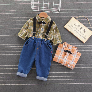 Conjuntos de 2 piezas de <span class=keywords><strong>ropa</strong></span> nueva a cuadros <span class=keywords><strong>para</strong></span> bebé niño de 1 <span class=keywords><strong>año</strong></span> - Product Image 2