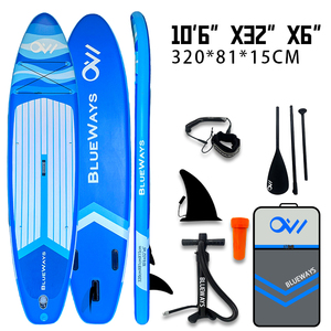 גלשן סאפ מתנפח 11 רגל (335 ס\"מ) לכל מטרה, עשוי PVC + EVA, עמיד במיוחד, כולל סנפירים, משאבה וערכת תיקון, מתאים לאוקיינוס - Product Image 3