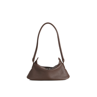 Sac à bandoulière en cuir léger et souple avec double fermeture éclair, sac hobo minimaliste pour les trajets quotidiens