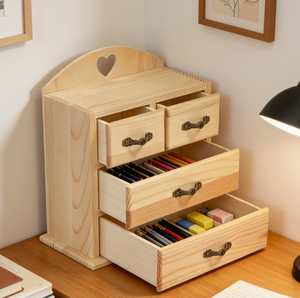 Scatola in Legno di Pino Non Finito con Cassetti per Organizzare Gioielli, Contenitore per Artigianato e Progetti Fai-da-Te - Product Image 1