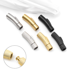 กระดุมสแตนเลสสตีลแบบกำหนดเอง,กระดุมทอลายทแยงแนวตั้งสำหรับสายหนังกำไลข้อมือเครื่องประดับ - Product Image 4