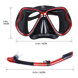Máscara de Snorkel y Snorkel HhaoSport, Combo de Vidrio Templado, Talla Única, para Buceo, Natación y Deportes al Aire Libre - Product Image 1