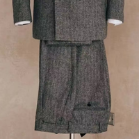 Costume d'affaires classique respirant pour homme, blazer et pantalon en mélange laine/viscose, col en V croisé, couleur personnalisable