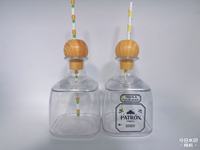 Bouteilles de vin miniatures de 375 ml à la tequila et à l'agave, réutilisables avec bouchon, paroi simple/double paroi, diamètre 90 mm et poignée
