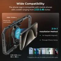 Kit universel de cage vidéo tout-en-un en alliage d'aluminium pour smartphone avec contrôle sans fil et doubles poignées 4597