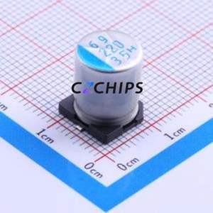 Condensateur électrolytique hybride solide-liquide en aluminium 35HVH220M SMD, D10xL12.5mm 220uF 20% 35V 10000hrs-105 ℃ - Product Image 1