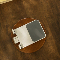 Nouveautés Boneruy L06M Support de téléphone portable pliable et réglable à 360° en alliage d'aluminium et bois de noyer pour bureau