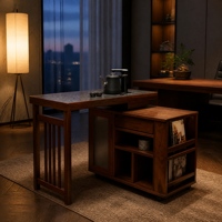 Station à thé personnalisée 1160 mm, nouveau style chinois, table de cérémonie pour deux personnes, théière, tasses, armoire de rangement en bois, table événementielle