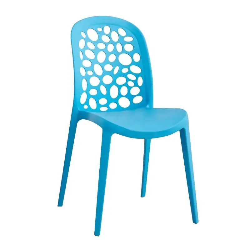 Silla de comedor Simple 2023, silla de respaldo de plástico para el hogar, silla de ocio de PP ahuecada moderna Simple gruesa