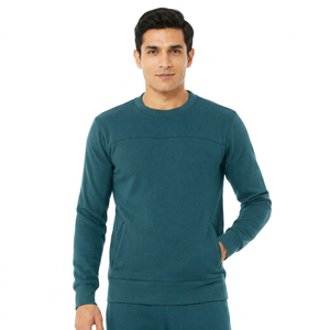 Thermal Custom Men Slim Fit Comfortable Pullover Street Wear With Pocket <b>Sweatshirts</b> Men Clothing Cotton Fleece Crewneck Basics - Product Image 1
