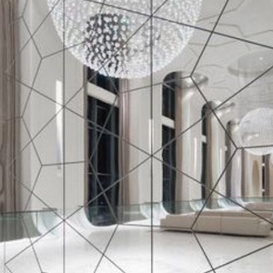 Antique Rustic Hexagon Bevel <b>Mirror</b> Glass Wall Mounted Diamond Spell <b>Tile</b> for Bathroom Decoration for Hotels - Product Image 2