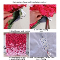 3D 5D Rosa Leinwand Künstliche Blumenwand Hochzeits-Hintergrund Künstliche Rosenwand