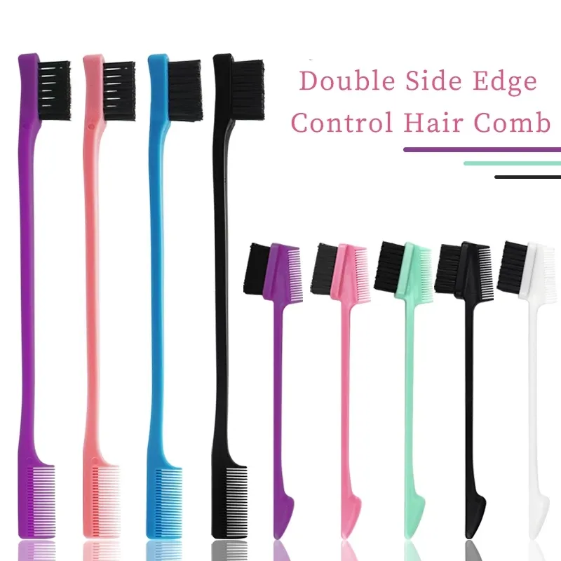 2021 New Arrival Custom LOGO Double-sided Hair Eyebrow Comb Edge Control Brush For Makeup Tools