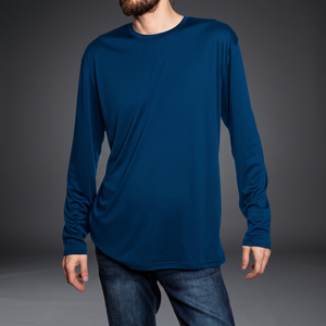 T-shirt de protection solaire à manches longues pour hommes, 100% coton, tissu respirant à séchage rapide, coutures plates, protection solaire pour les sports nautiques actifs, BJJ - Product Image 3