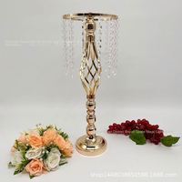 Support de fleurs pour centre de table de mariage, support de vase en métal et fer, centre de table de mariage en cristal, décorations pour fête