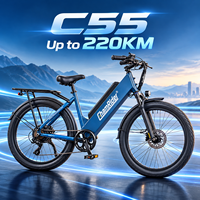 Vélo électrique Chamrider Step-Through 48V 55Ah 80Nm de couple, pneus anti-crevaison 26x3.0, frein à disque hydraulique, Cargo C 55