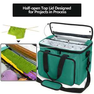 Large Capacity Yarn <b>Storage</b> Bag with Handle <b>Knitting</b> Bag Yarn Organizer for Crochet Hooks - Product Image 5