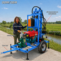 Appareil de Forage de Puits d’Eau de 200 m, Compact et Remorquable, avec Moteur Diesel et Pompe d’Amorçage, OEM/ODM
