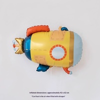 Nouveau ballon en film d'aluminium mat à motifs de dessins animés (voiture, avion, sous-marin) pour l'arrangement de fête d'anniversaire d'enfants