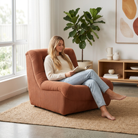 Fauteuil pouf confortable en velours, design moderne, une place, pour appartement et hôtel, mobilier multi-espaces