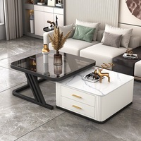 Table basse, meubles de salon, usage domestique, plateau en bois, pliable, design moderne, simple, luxe léger