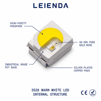 LED SMD 3528 blanc de qualité automobile 6000K 3.2V 20mA pour éclairage d'escalier intérieur de camping-car et perle lumineuse de décoration de cabine de caravane