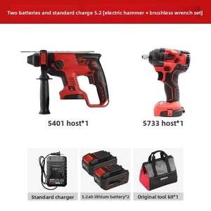 Juego de Herramientas Combinadas de 20V con Taladro Percutor, Martillo Demoledor, Amoladora Angular y Llave de Impacto, Kit de Herramientas para Reparaciones del Hogar - Product Image 3