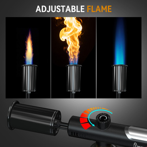 Lanciafiamme Portatile Classico Riutilizzabile in Acciaio Inox e Lega di Zinco, <span class=keywords><strong>Torcia</strong></span> a Propano per Falò, Bruciatore per Barbecue - Product Image 4